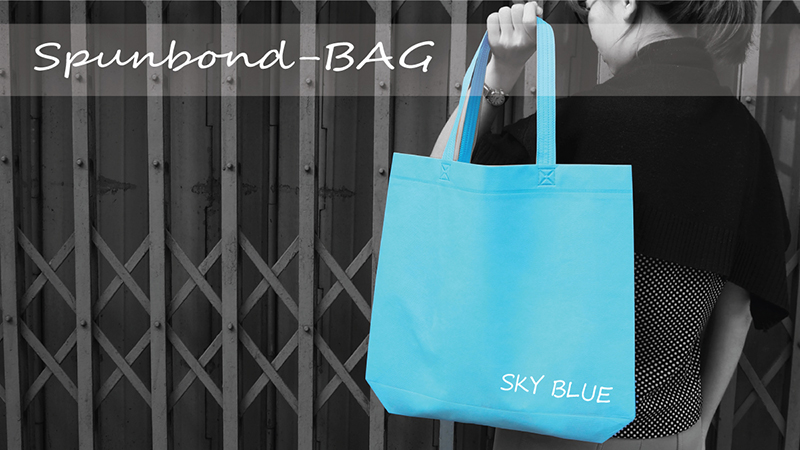 กระเป๋าผ้าสปันบอนด์ขายส่ง สีฟ้า